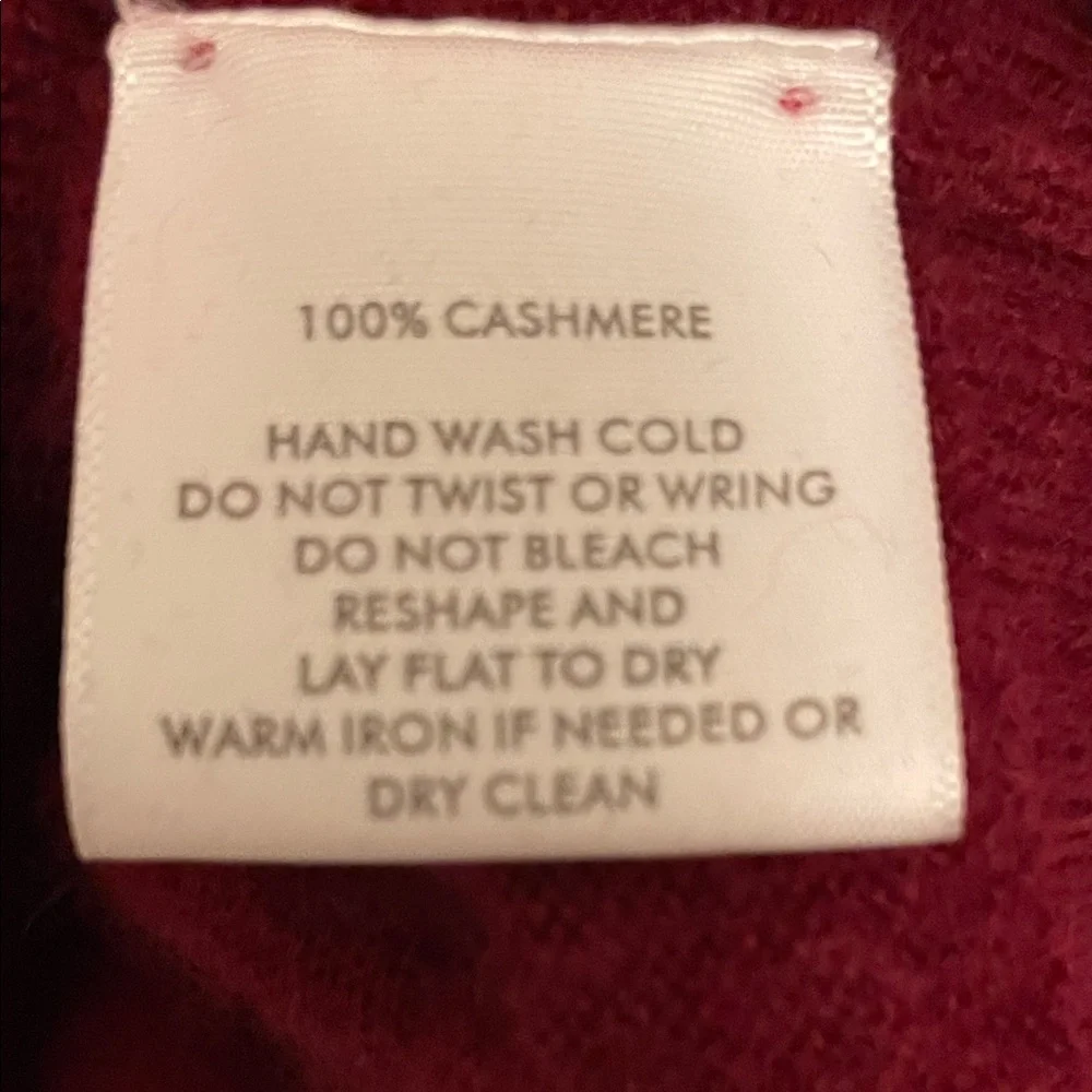 White + Warren Burgundy Cashmere Turtleneck Sweater Size Large - Picture 6 of 10